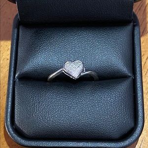 Heart Shaped Diamond White Gold Ring
